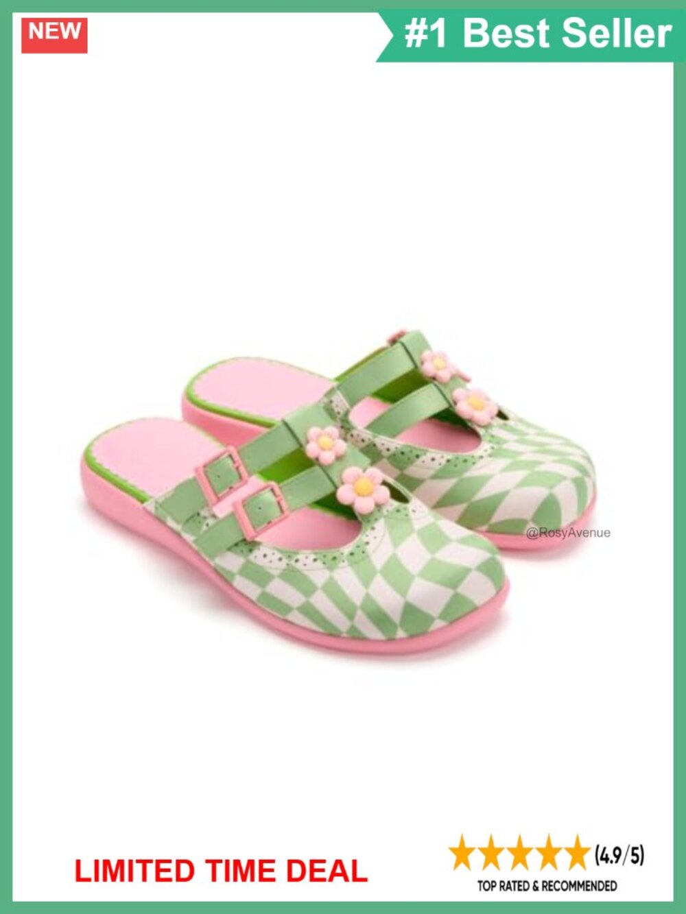 Mary Jane Clog Faux Leather Cushioned Slip-On Casual Buckle